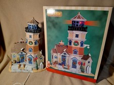 2014 Lemax Porcelain Christmas Village Holly Bay Lighthouse AS IS.....READ picture