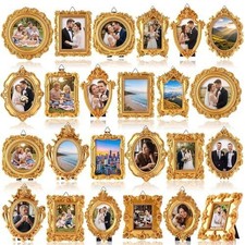 Lineshading 24 Pcs Mini Vintage Gold Picture Frames Small Resin Frame Bulk picture