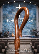 Wood CROZIER Polish Staff Crosier Bishop Quality Craftsmanship, 72