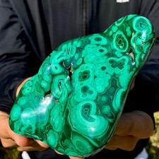 1.38LB Natural glossy Malachite egg transparent cluster rough mineral sample picture