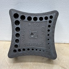 VINTAGE CLEVELAND TWIST DRILL NO. 50 DRILL STAND INDEX OHIO USA 1/16-1/2 Heavy picture