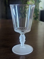 Antique George Duncan Three Face Goblet 1873 John Miller Frosted Stem Pressed  picture