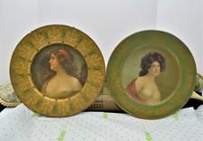 2 Antq Vienna Art Plates by H.D. Beach Co & Chas W. Shonk, 