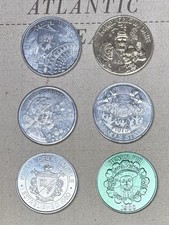 Lot of 6 Vintage Mardi Gras Doubloons New Orleans, Houma LA, VFW 1969-‘73- ‘80 picture