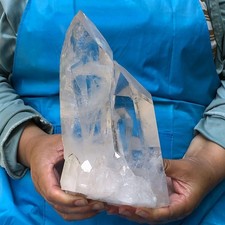 6 LB Natural Clear Quartz Crystal Point Cluster Base Raw Specimen Healing picture