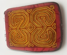 Vintage Guna Kuna Mola Pillow Panama Hand Stitched Textile Folk Art Rev Applique picture