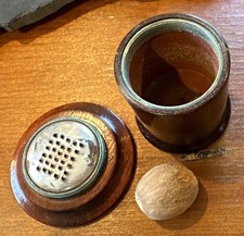 Tunbridge ware nutmeg grater early 1900s top opens only picture