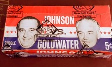 1964 TOPPS JOHNSON VS GOLDWATER UNOPENED SEALED BOX 24 PACK BBCE AUTHENTICATED picture