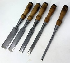 Five clean Greenlee Bench Chisels  - 1 1/4