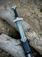 Custpm Hand Forged Damascus Steel Viking Sword Sharp Replica, Medieval Sword, picture