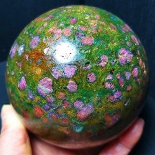 RARE 1636.6G Natural Polished Grandmother Green Ruby Stone Ball Healing A4689 picture