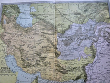 1912 Antique Persia Afghanistan & Baluchistan Reference Map 10x13