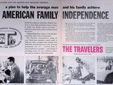 1956 The Travelers Insurance Companies American Family Indep Print Ad LIFE Jan16 picture