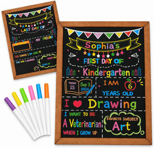 First Day of School and Last Day of School Board, 10 X 12 Inch Double Sided Chal picture