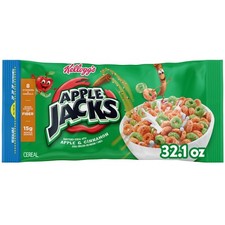 Kellogg's Apple Jacks Breakfast Cereal, Good Source of Fiber Bag, 32.1 oz,,.USA picture