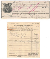 VTG 1912 BOUNCED PROMISSORY NOTE THE BANK OF KERNERSVILLE, NC~JI CASE THRESHING picture