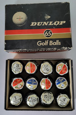 BOXED SET OF TWELVE VINTAGE DUNLOP 65 GOLF BALLS picture