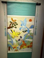 Pokemon Ultra Rate Antique Zapdos, Moltres Hanging Scroll Korea Exclusive Seal picture