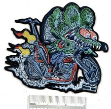Large MOTORCYCLE Rat Fink Embroidered Cloth Patch Biker Jacket Iron-On COOL picture
