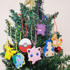 ⚡ Pokemon Christmas tree ornaments 7 piece set ⚡ video game ornaments Pikachu picture