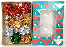 Masco Christmas Gift Foil Bows With Original Box Made In Japan Vintage 1950s picture