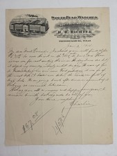 1915 antique SOUTH BEND WATCH Co HR RICHTER fredericksburg tx illus LETTERHEAD picture