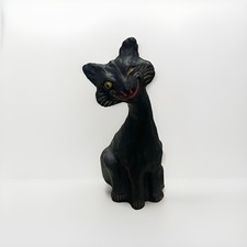 RARE painted Vintage Tiffin Ceramic Figurine GROTESQUE CAT Scary Halloween picture