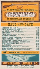 Vintage Lumber Company Advertising Flyer Sutherland Lumber Co Ottumwa Iowa 1950s picture