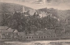 Postcard Schwarzburg (07427), Schwarzburg Castle above the valley, postcard picture