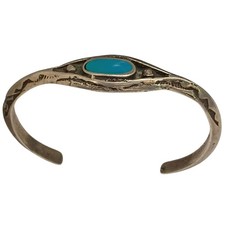 Important Deceased Ivan Dominic Kee 1936-1982 SterlingSilver Turquoise Bracelet  picture