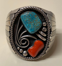 Tom Bahe, Bracelet, Turquoise, Coral, Sterling Silver, Navajo picture
