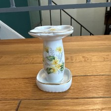 Vintage Yellow Flower Hold Trim Toothbrush Holder Porcelain picture