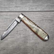Antique Electric Cutlery Co Walden NY Pearl Celluloid Jack Knife Strong Snap VTG picture