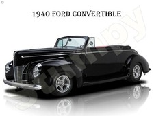 1940 Ford Convertible Metal Sign 9