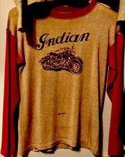 1940S”INDIAN”MCJERSEYSWEATFLOCKED SPORTSWEARBRAND NEARDEADSTOCK 2TONERAYON/COT.S picture
