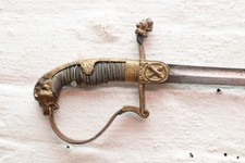 ANTIQUE PRUSSIAN ARTILLERY OFFICER SWORD GOLD Germany 1874 German WW1 WWI picture