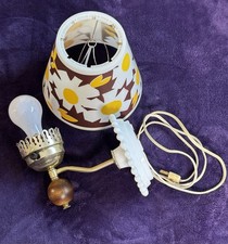 Vintage Flower 🌼 Power MCM 1960’s Plastic Lamp Shade Ceramic Wall Mounted EVC picture
