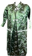 Cheongsam SHING JUNG SILK BROCADE Fabric Green Sun Dress & Coat Hong Kong S Vtg picture