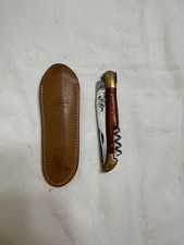 Laguiole En Aubrac Folding Pocket Knife W/Corkscrew,Wood Handle,leather sheath picture