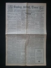 SUNDAY TIMES JUNE 11TH 1944 (4 Pages/8 Sides) WORLD WAR II  picture