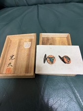 Vintage Mitsuhisa Cufflinks with Lacquer Box Antique Japanese picture