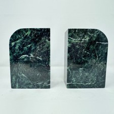 Vintage Solid Green Marble Bookends Pair picture