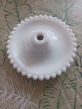 VINTAGE 6IN. MILK GLASS HOB NAIL LAMP BASE picture