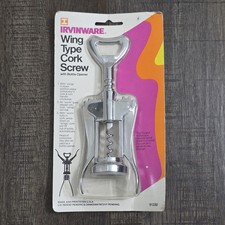 Vintage Irvinware Corkscrew Wine Opener Wing Type Made in USA Retro Barware NOS picture