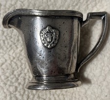 Vintage The Plaza Hotel NYC Silver Soldered Creamer Mug 3oz Antique picture