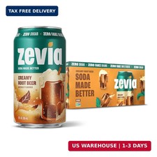 Zevia Zero Sugar Soda, Creamy Root Beer, 12 oz Cans (8-Pack) - Naturally Sweeten picture
