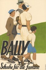 Vintage Bally Shoes Family Poster - 1930s Style 24x36” - RARE REPRODUCTION💯 picture