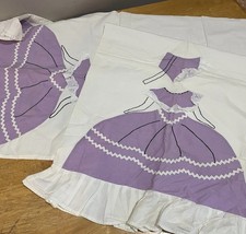 Vintage Southern Belle Dancing Girl Floral Purple Cottage (2) King Shams Ruffled picture