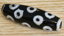 Vintage Tibetan Style Agate 9 Eye Dzi Focal Barrel Bead picture