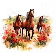 Full package of (20) Paper Lunch Napkins - Trotting Horses picture